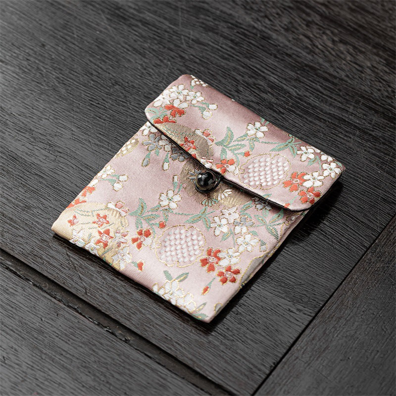 Brocade Jewelry & Trinket Pouch – Handmade Oriental Silk Brocade Storage Bag for Rings, Earrings & Collectibles