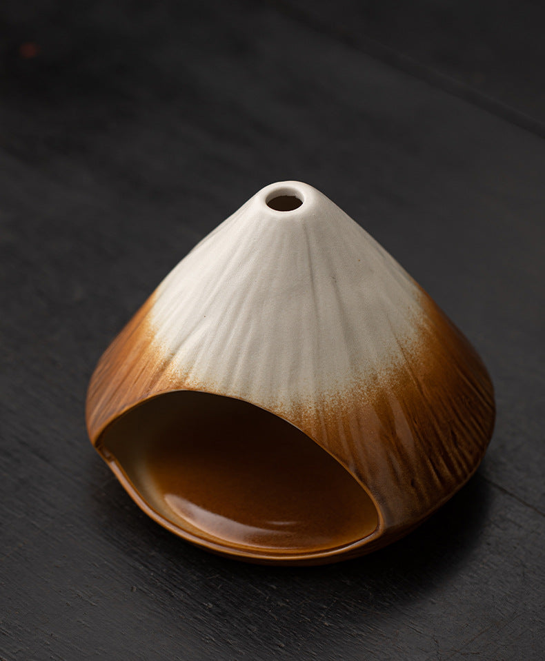 Snow Mountain Ceramic Incense Burner – Large Fireplace Design for Sage, Cedar, Palo Santo & Stick Incense