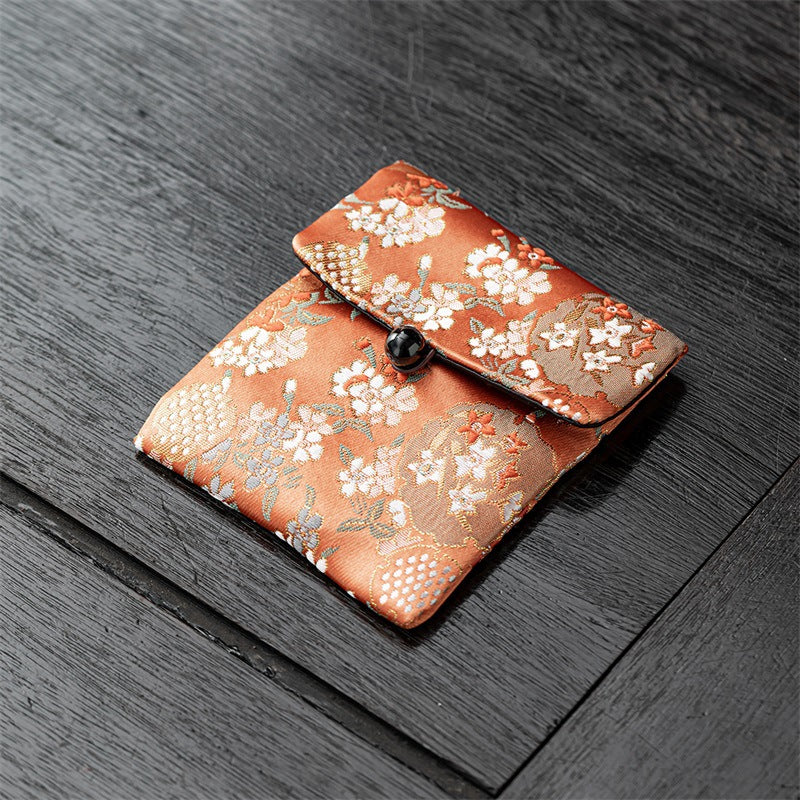 Brocade Jewelry & Trinket Pouch – Handmade Oriental Silk Brocade Storage Bag for Rings, Earrings & Collectibles