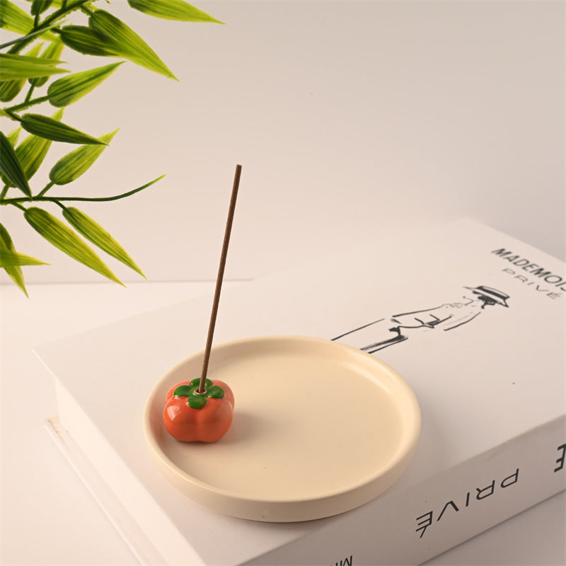 Modern Style Fruit-Shaped Incense Holder – Aromatherpy Plate for Stick Incense & Desktop Decor
