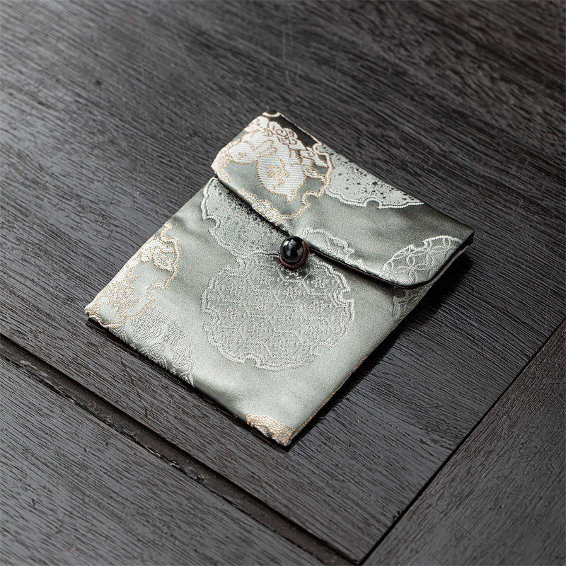 Brocade Jewelry & Trinket Pouch – Handmade Oriental Silk Brocade Storage Bag for Rings, Earrings & Collectibles