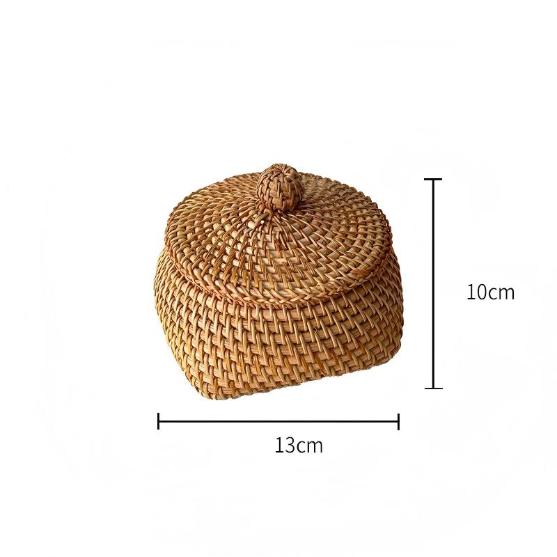Rattan Storage Basket with Lid – Durable Wicker Box for Picnic, Decoration, and Multi-Purpose Storage