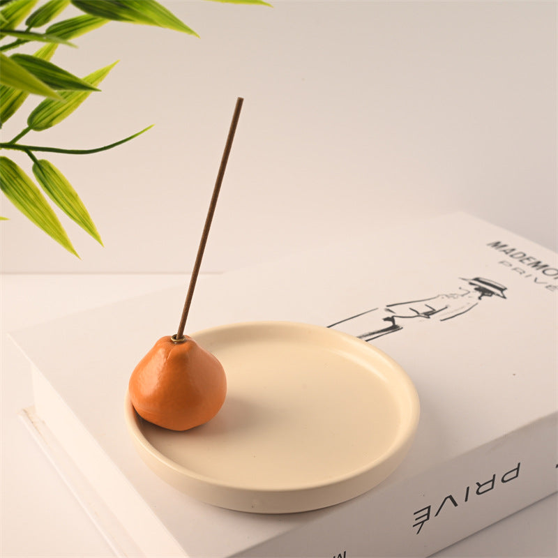 Modern Style Fruit-Shaped Incense Holder – Aromatherpy Plate for Stick Incense & Desktop Decor