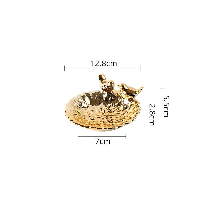 Handmade Ceramic Leaf Dish with Birds – Decorative Pottery Tray for Home & Table Décor