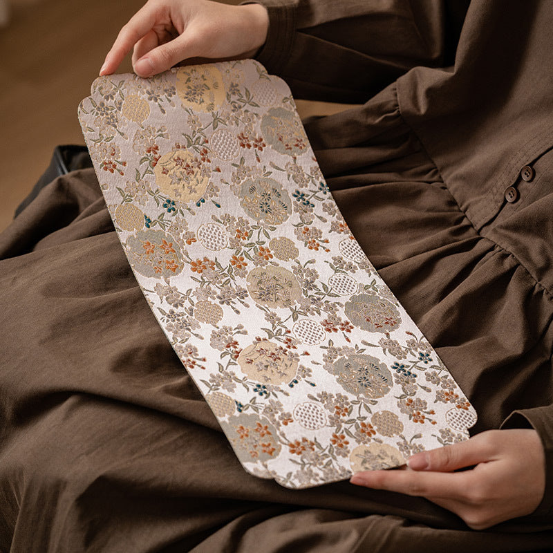 Reversible Tea Table Mat for Zen Table Setting – Double-Sided Brocade Fabric Placemat for Tea Ceremony, Meditation Corner, Home Decor