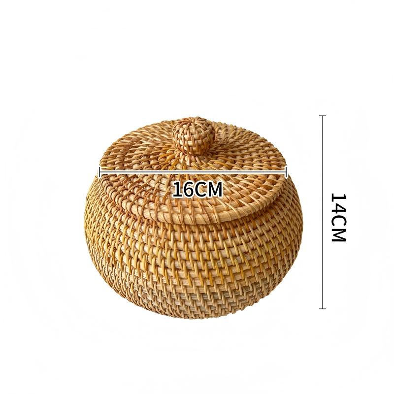 Rattan Storage Basket with Lid – Durable Wicker Box for Picnic, Decoration, and Multi-Purpose Storage