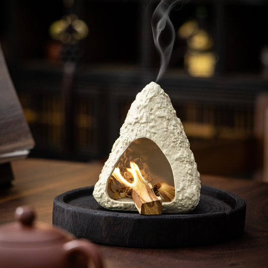 Ceramic Palo Santo Burner Small Fireplace Tabletop Ambiance Decoration Palo Santo Tray Incense Burner Aromatherapy Palo Santo Holder