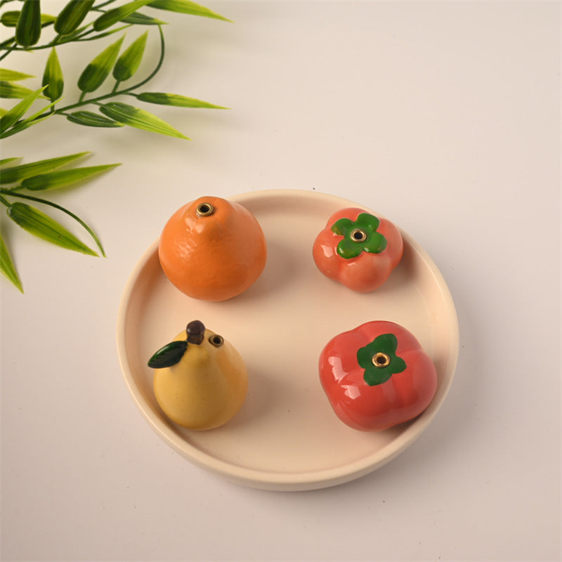 Modern Style Fruit-Shaped Incense Holder – Aromatherpy Plate for Stick Incense & Desktop Decor