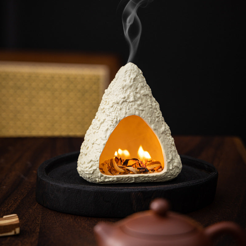 Ceramic Palo Santo Burner Small Fireplace Tabletop Ambiance Decoration Palo Santo Tray Incense Burner Aromatherapy Palo Santo Holder