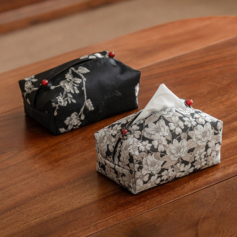 Plum blossom oriental style brocade cloth tissue box living room car paper box cover tea room tissue storage box cloth bag