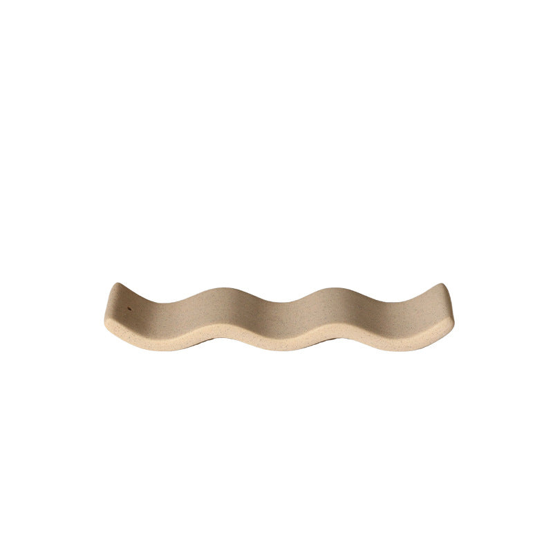 Minimalist Ceramic Wave Incense Holder – Modern Stick Burner Tray