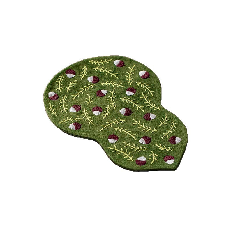 Handcrafted Tie-Dye Embroidered Gourd Tea Mat – Oriental Tea Table Decor