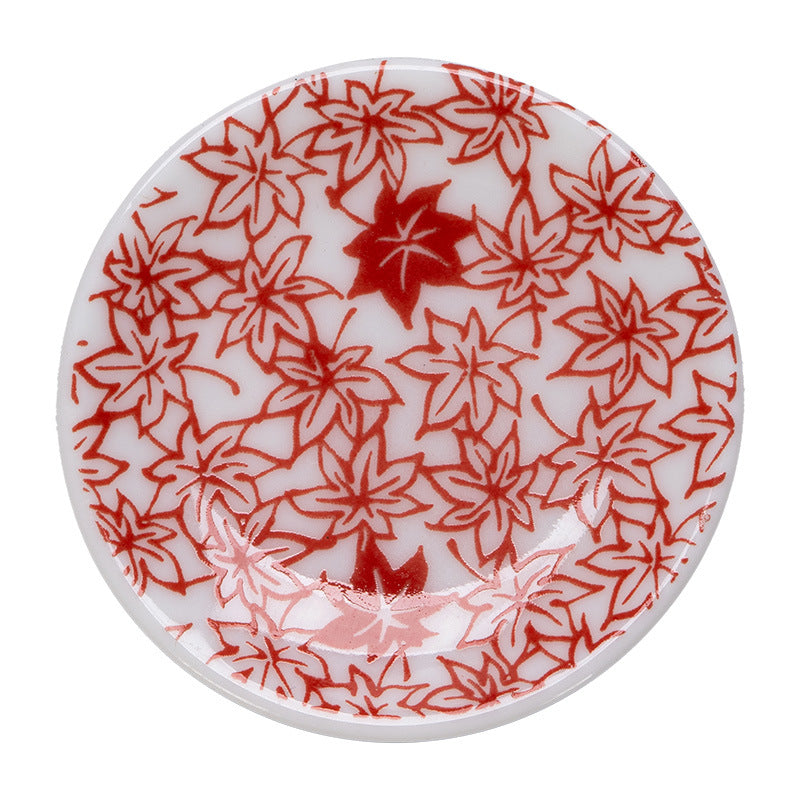 Plum blossom sandalwood incense tray, incense holder, incense tray, ceramic round plate, creative home decoration