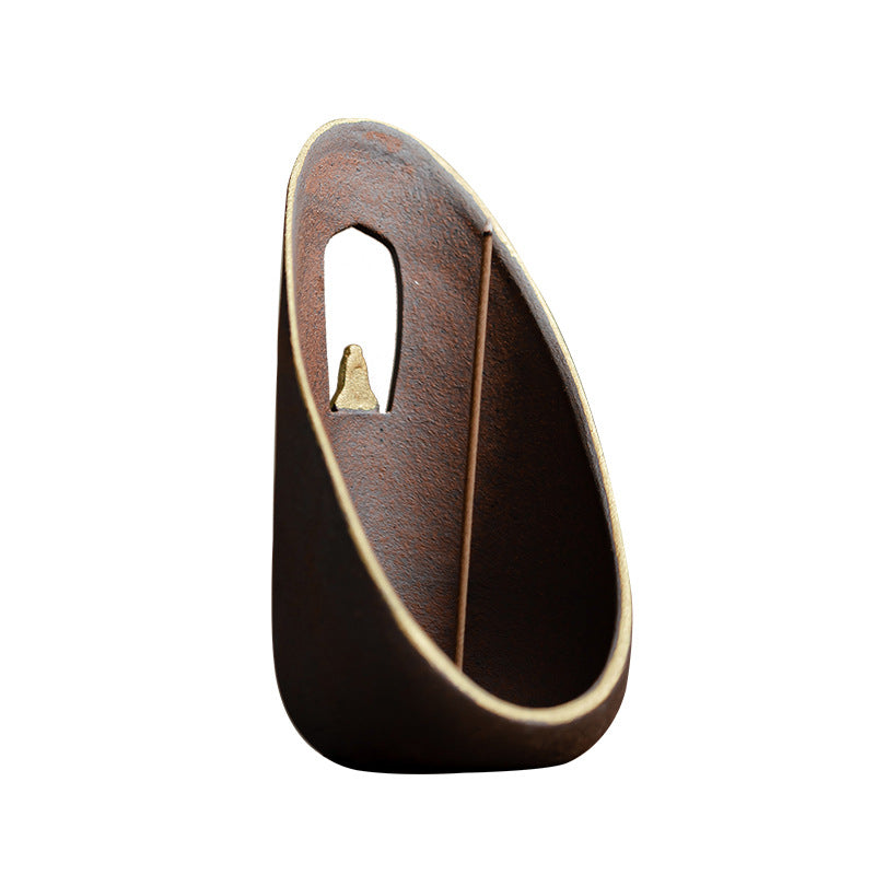 Old Rock Clay Arc Incense Holder – Minimalist Ceramic Stick Burner for Meditation & Home Decor