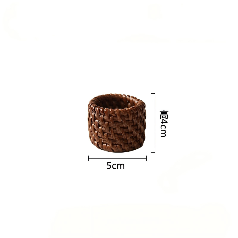 Rattan Napkin Rings Set of 6, Handmade Woven Table Decoration for Christmas and Wedding Table Settings