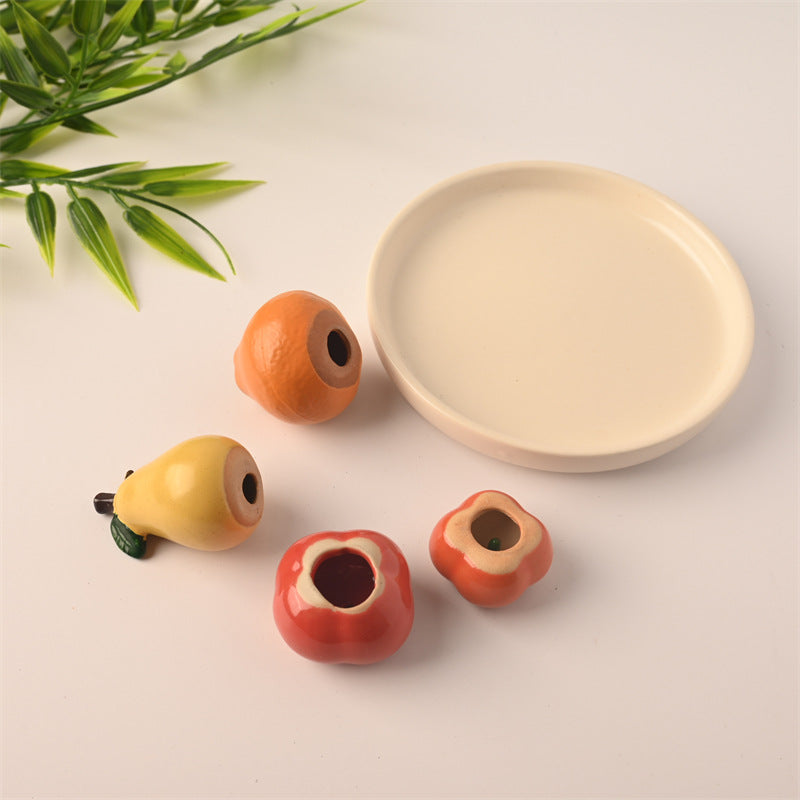 Modern Style Fruit-Shaped Incense Holder – Aromatherpy Plate for Stick Incense & Desktop Decor