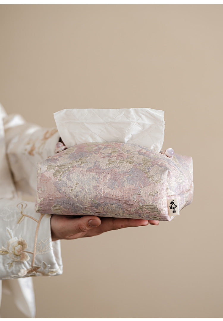 Oriental style brocade embroidery fabric tissue box living room car tissue box cover tea room tissue storage box cloth bag