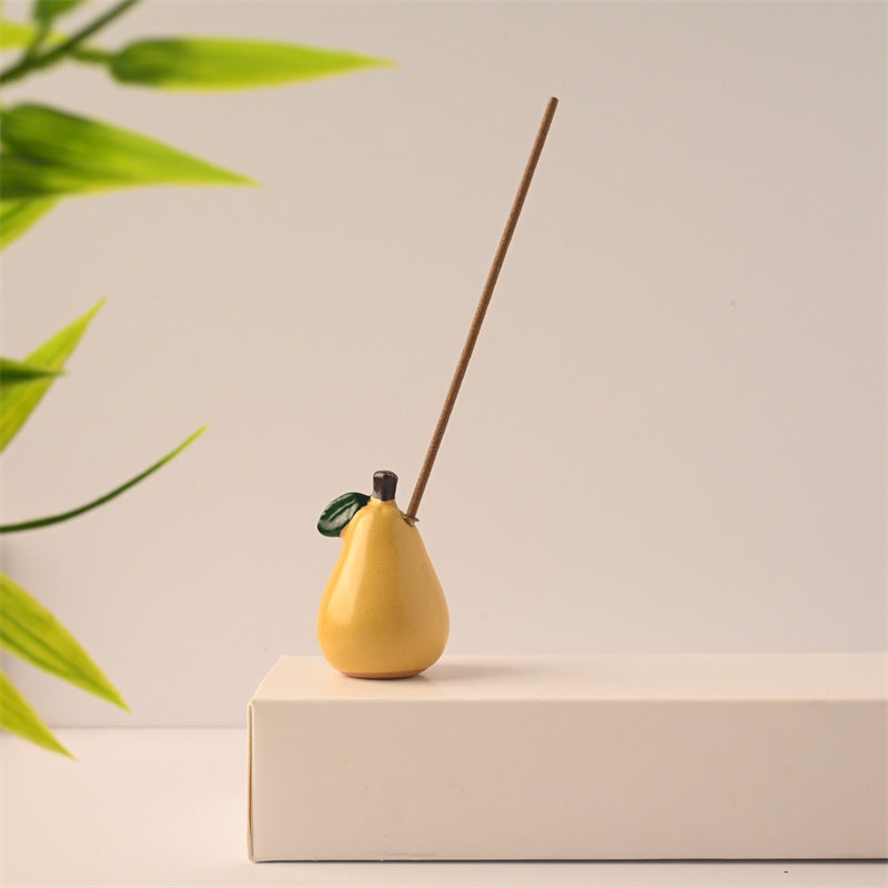 Modern Style Fruit-Shaped Incense Holder – Aromatherpy Plate for Stick Incense & Desktop Decor