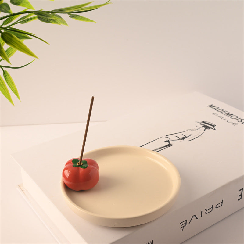 Modern Style Fruit-Shaped Incense Holder – Aromatherpy Plate for Stick Incense & Desktop Decor