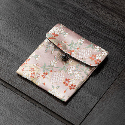 Brocade Jewelry & Trinket Pouch – Handmade Oriental Silk Brocade Storage Bag for Rings, Earrings & Collectibles