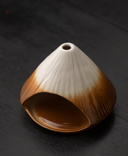 Snow Mountain Ceramic Incense Burner – Large Fireplace Design for Sage, Cedar, Palo Santo & Stick Incense