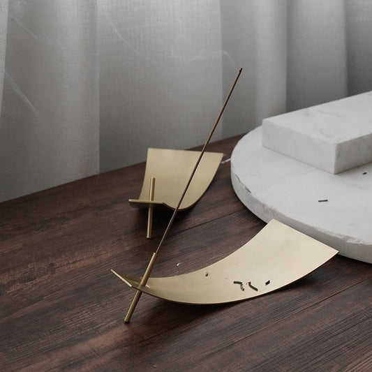 Vintage Brass Incense Holder – Solid Brass Stick Burner for Zen Table, Meditation, Tea Ceremony, Aromatherapy Decor