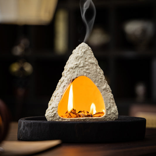 Ceramic Palo Santo Burner Small Fireplace Tabletop Ambiance Decoration Palo Santo Tray Incense Burner Aromatherapy Palo Santo Holder