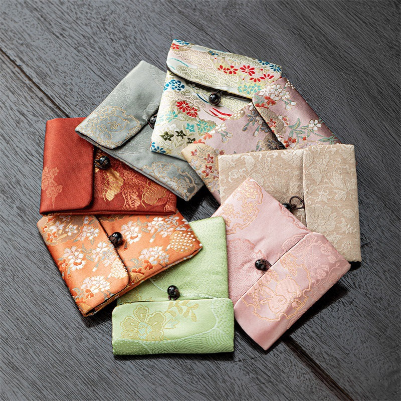 Brocade Jewelry & Trinket Pouch – Handmade Oriental Silk Brocade Storage Bag for Rings, Earrings & Collectibles