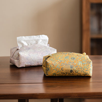 Oriental style brocade embroidery fabric tissue box living room car tissue box cover tea room tissue storage box cloth bag