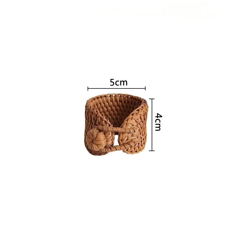 Napkin Rings Set of 6, Rattan Napkin Rings for Elegant Table Decoration, Perfect for Christmas Table Decor, Wedding Decor