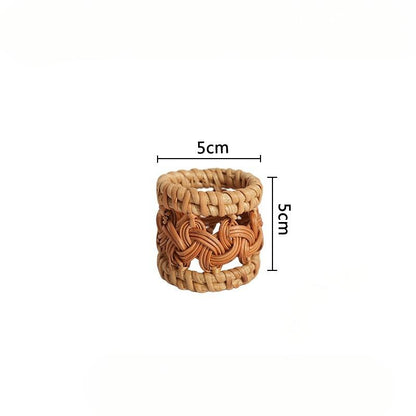 Napkin Rings Set of 6, Rattan Napkin Rings for Elegant Table Decoration, Perfect for Christmas Table Decor, Wedding Decor