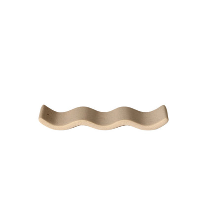 Minimalist Ceramic Wave Incense Holder – Modern Stick Burner Tray