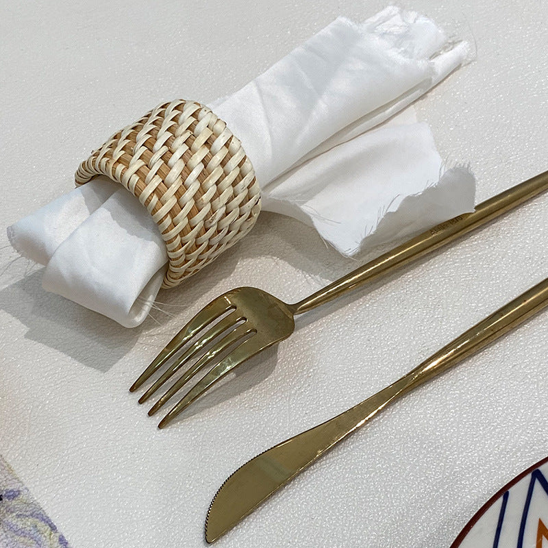 Napkin Rings Set of 6, Rattan Napkin Rings for Elegant Table Decoration, Perfect for Christmas Table Decor, Wedding Decor