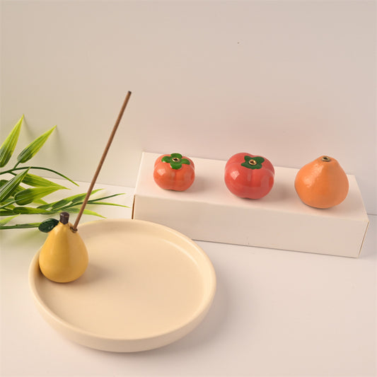 Modern Style Fruit-Shaped Incense Holder – Aromatherpy Plate for Stick Incense & Desktop Decor