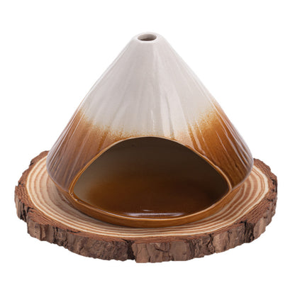 Snow Mountain Ceramic Incense Burner – Large Fireplace Design for Sage, Cedar, Palo Santo & Stick Incense