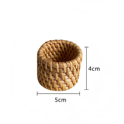 Napkin Rings Set of 6, Rattan Napkin Rings for Elegant Table Decoration, Perfect for Christmas Table Decor, Wedding Decor