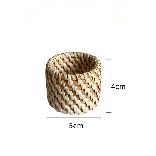 Napkin Rings Set of 6, Rattan Napkin Rings for Elegant Table Decoration, Perfect for Christmas Table Decor, Wedding Decor