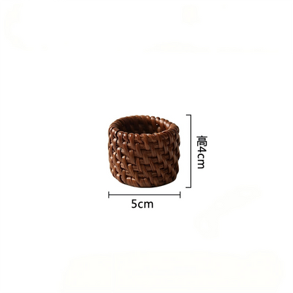 Napkin Rings Set of 6, Rattan Napkin Rings for Elegant Table Decoration, Perfect for Christmas Table Decor, Wedding Decor