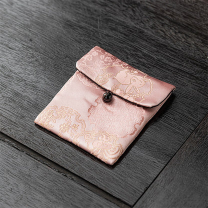 Brocade Jewelry & Trinket Pouch – Handmade Oriental Silk Brocade Storage Bag for Rings, Earrings & Collectibles