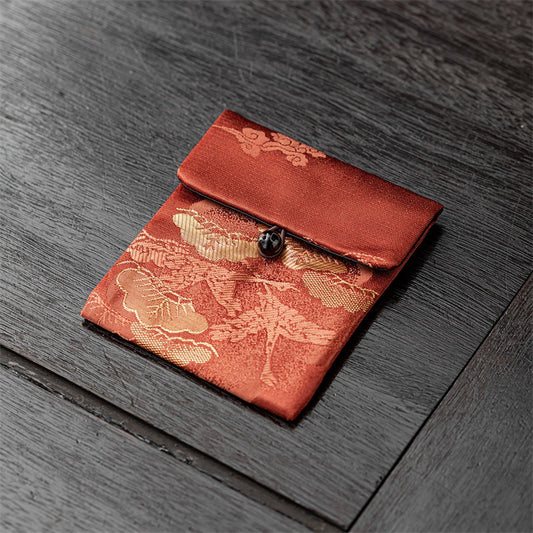 Brocade Jewelry & Trinket Pouch – Handmade Oriental Silk Brocade Storage Bag for Rings, Earrings & Collectibles